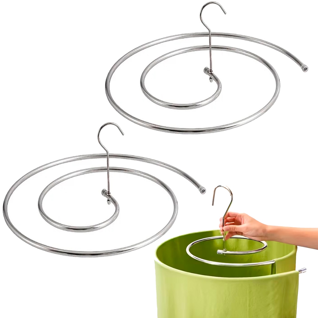 Kit com 2 Varal Cabide Espiral Cromado 43cm Para Lençol Toalha Roupa de Cama Até 2m Cromado Otimizador de Espaços