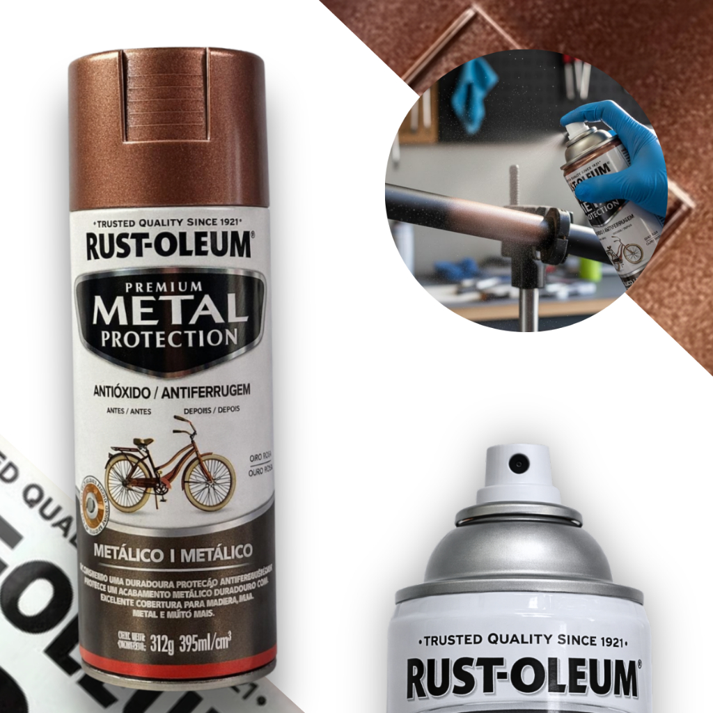 Spray Antiferrugem Ouro Rosa Metálico Metal Protection Rust Oleum em Oferta na Shopee