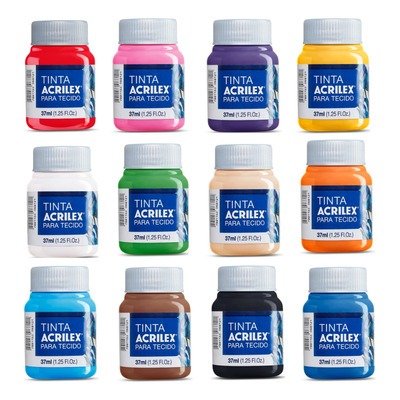Tinta para Tecido Fosca 37ml - Acrilex (Escolha as Cores) em Oferta na Shopee
