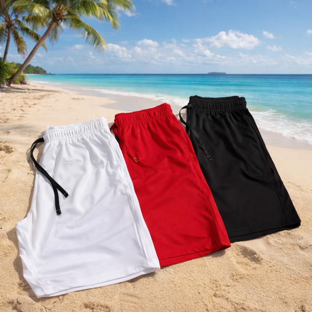 KIT DE 3 Short Treino Corrida Academia Mauricinho Tactel com elastano - VARIAS CORES