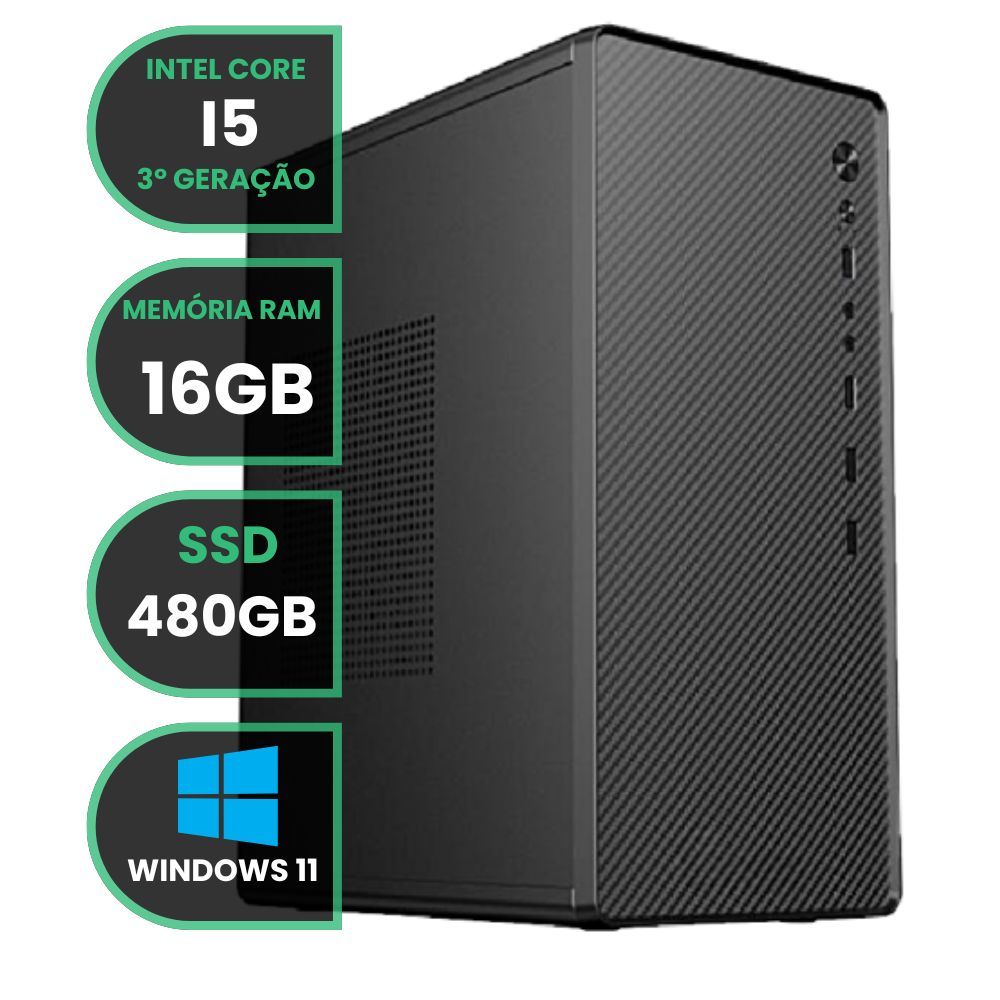 Computador Intel I5 3470 + 8gb/16gb Ram + 120/240/480gb Ssd com USB3.0 Rede Gigabit  + Windows 11
