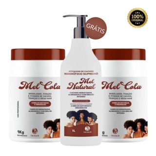 2 Mel Cola Trihair - 1kg + Ativador Mel Natural 1kg TRIHAIR em Oferta na Shopee