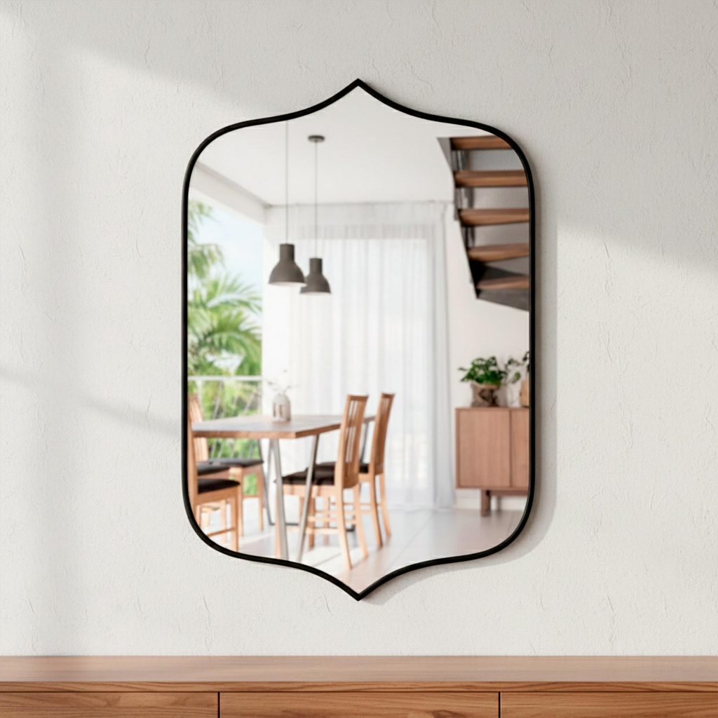 Espelho Orgânico Bali 44x64cm - Moldura em Couro Ecológico para Banheiro Sala Hall estilo Pinterest em Oferta na Shopee