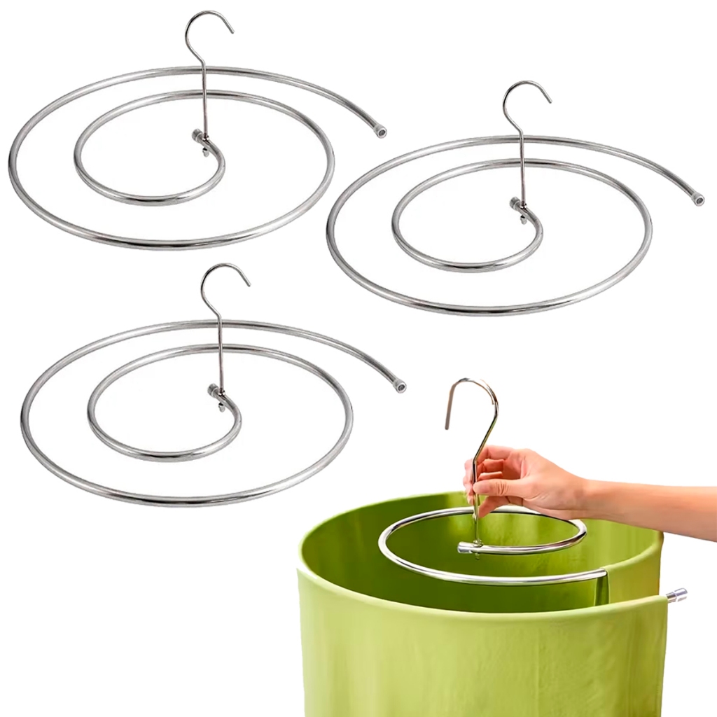 Kit com 3 Varal Cabide Espiral Cromado 43cm Para Lençol Toalha Roupa de Cama Até 2m Cromado Otimizador de Espaços