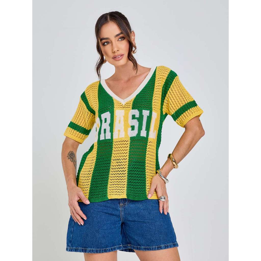 Brasil Camisa Feminina - Comprar com Melhor Preço em Blusas