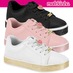 Tênis Infantil Molekinha Brilho Love Estiloso