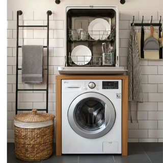 Balcao para Lava e Seca Embutido Lavanderia Estrutura Reforçada-107 em Oferta na Shopee