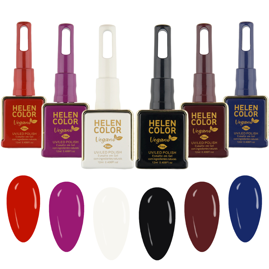Esmalte Helen Color Vegano 12ml Cor Intensa Brilho Duradouro e Consciência Sustentável