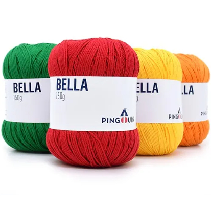 Linha Bella Pingouin 150g Algodão Mercerizado Crochê Tricô em Oferta na Shopee