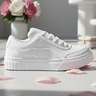 Tênis Branco Flatform Feminino Branco Sola Alta Plataforma Casual Estiloso e Confortável em Oferta na Shopee