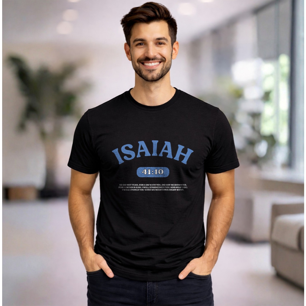 Camiseta Camisa cristã Isaias Jesus malha 100% algodão malha premium