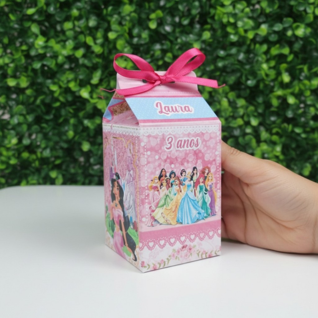 20 Caixinhas Milk Personalizadas Festa PRINCESAS em Oferta na Shopee