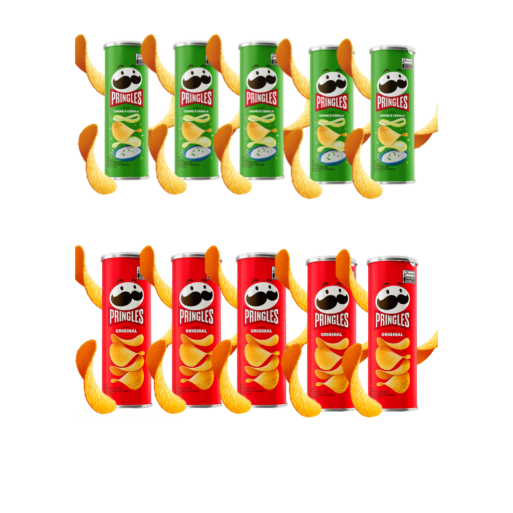 Kit Mix Pringles 10 Unidades | 5 Original + 5 Cebola | Promoção