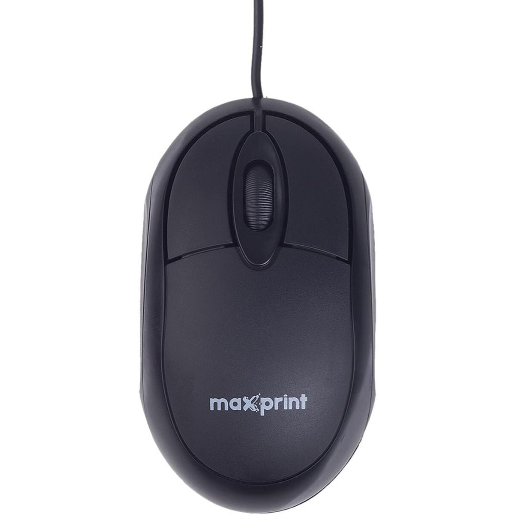 Mouse Com Fio 1200 DPI Maxprint Preto Compatível Windows Mac Linux em Oferta na Shopee