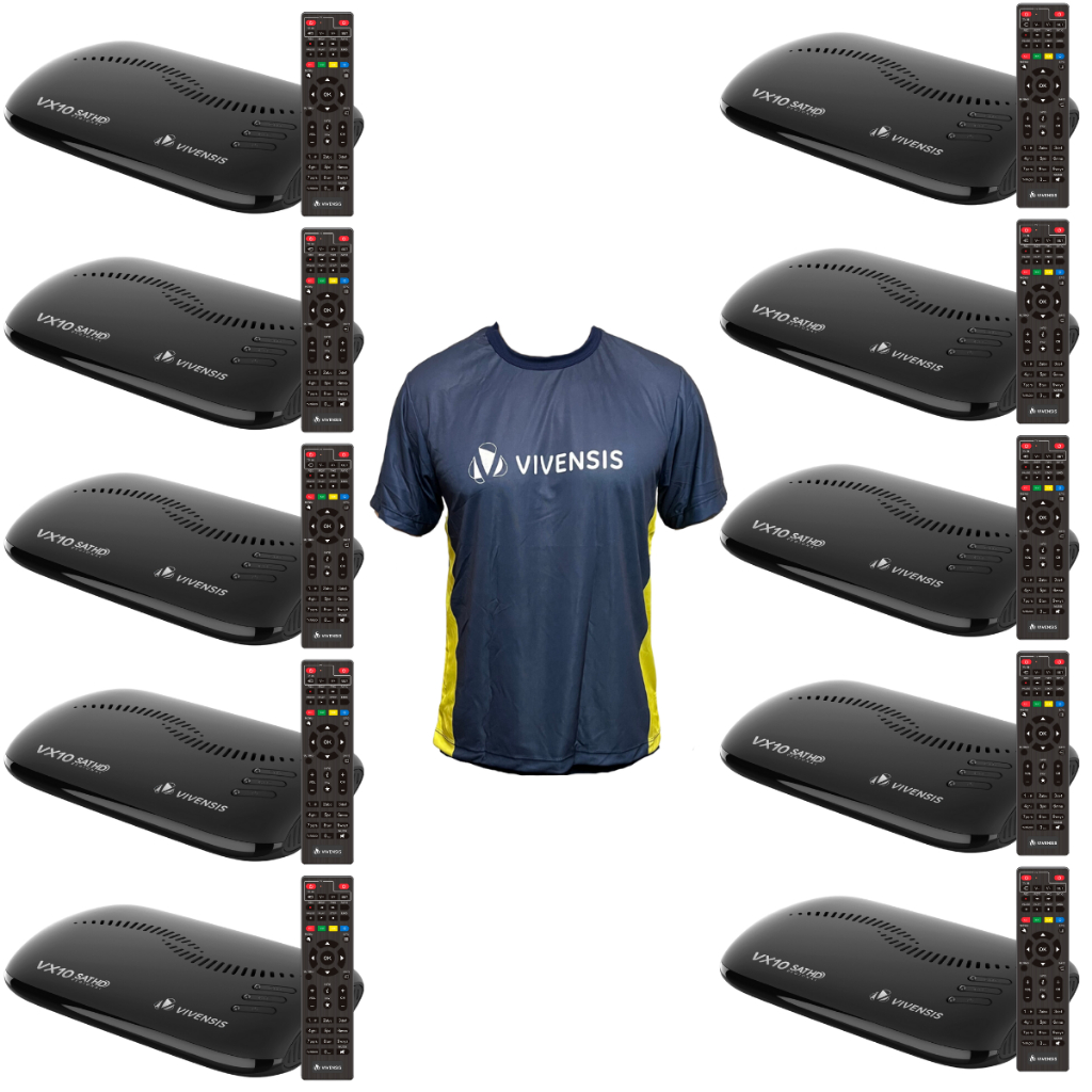 Kit 10 Receptor Digital Vx10 Tv Sat Hd 5g Ku - Vivensis