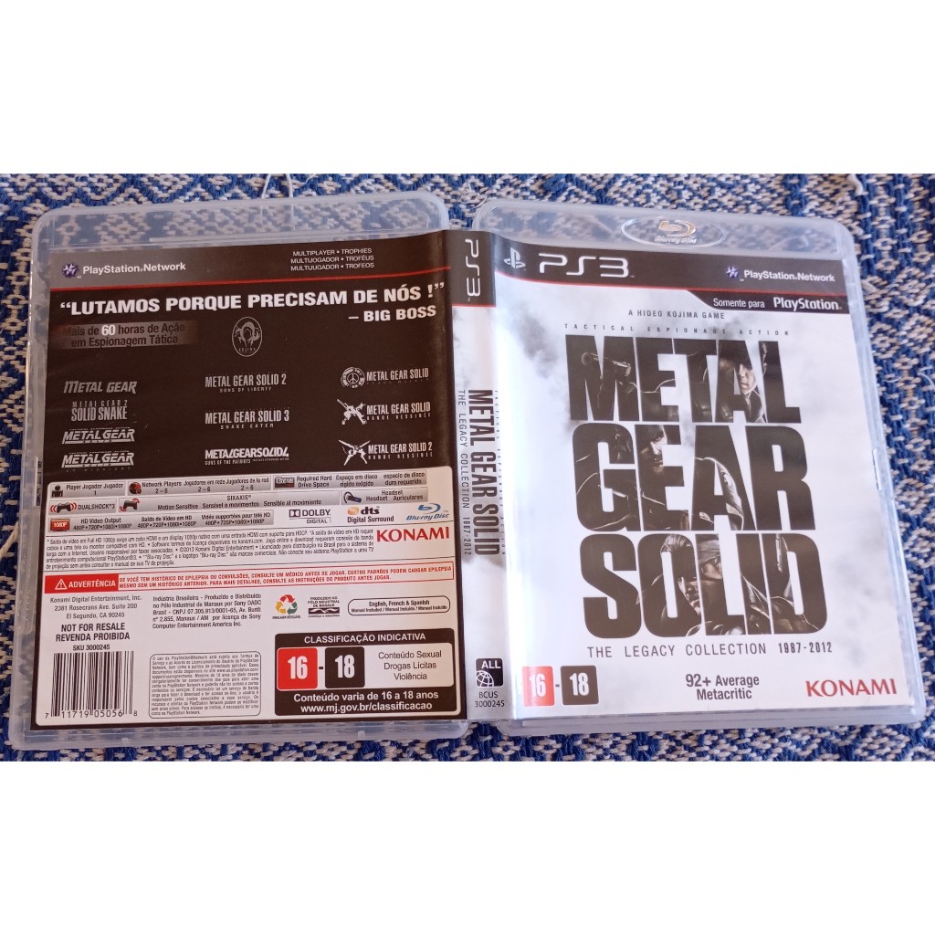 Metal Gear Solid PS3 The Legacy Collection 1987 - 2012 Nacional Completo