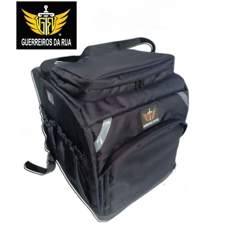 MOCHILA para entregas GUERREIROS DA RUA + CAPINHA DE CHUVA em Oferta na Shopee