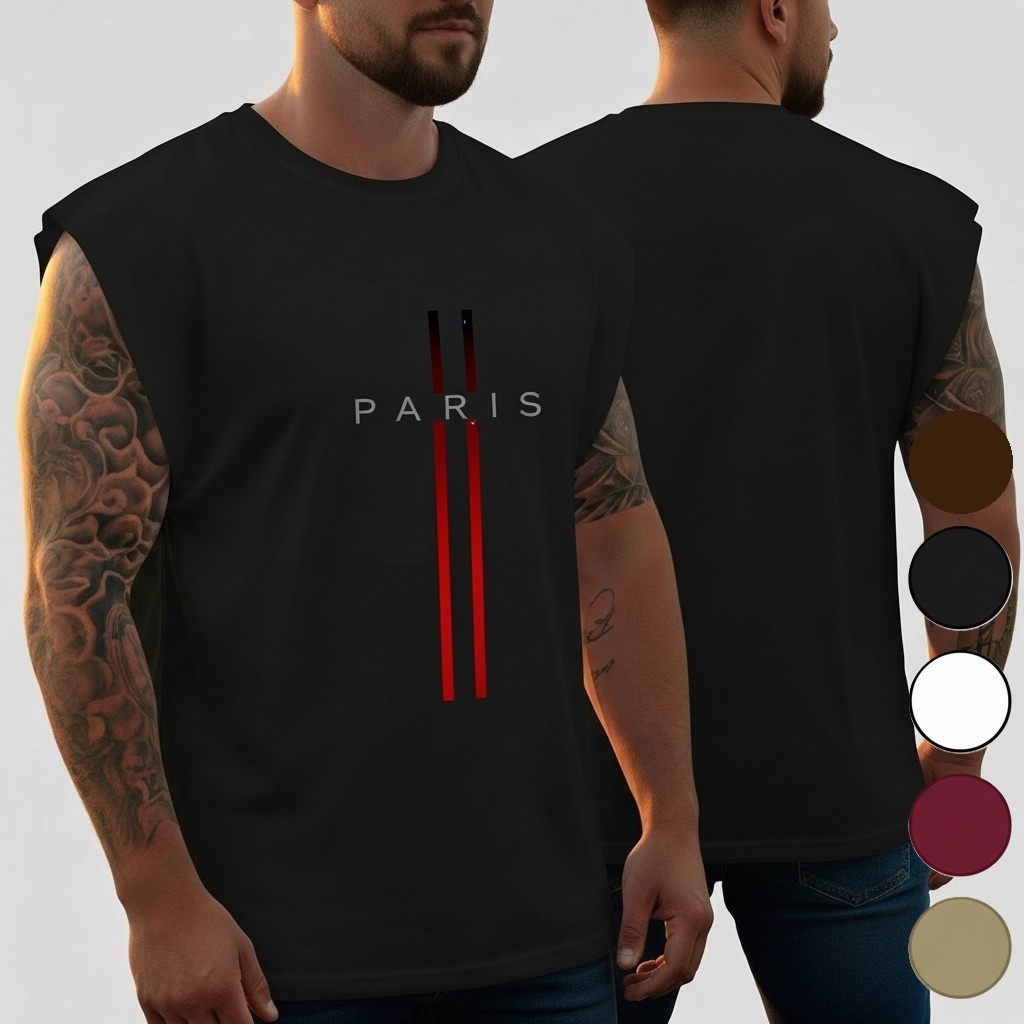 Camiseta Regata Machão Oversized Plus Size Algodão Premium Confortável G1 ao G5 Paris