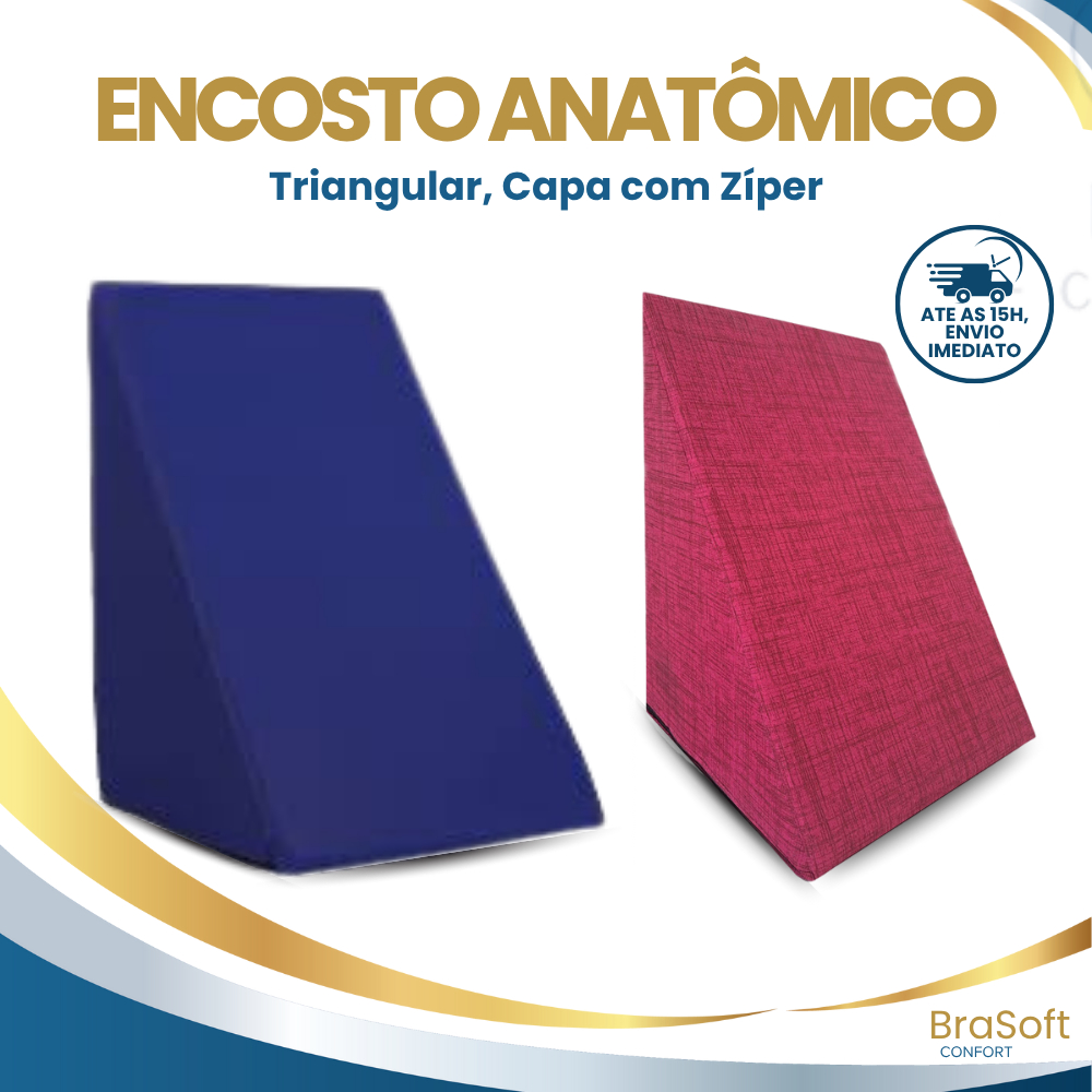 Travesseiro Encosto Triangular Repouso Leitura Capa Com Ziper