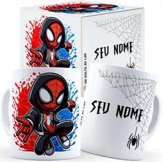 Caneca Homem Aranha Com Nome - Caixa Personalizada em Oferta na Shopee