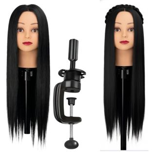 Cabeça De Treino Cabelo Orgânico P/cortes Penteados +suporte em Oferta na Shopee