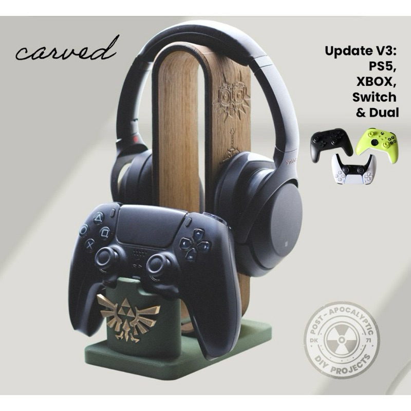 Suporte para Fones + Controle – Tema Zelda