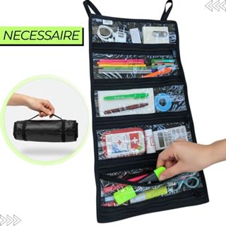 NECESSAIRE Organizadora com 5 DIVISÓRIAS EM ZÍPER Bolsa Preta Porta Objetos Viagem Diário Necesser em Oferta na Shopee