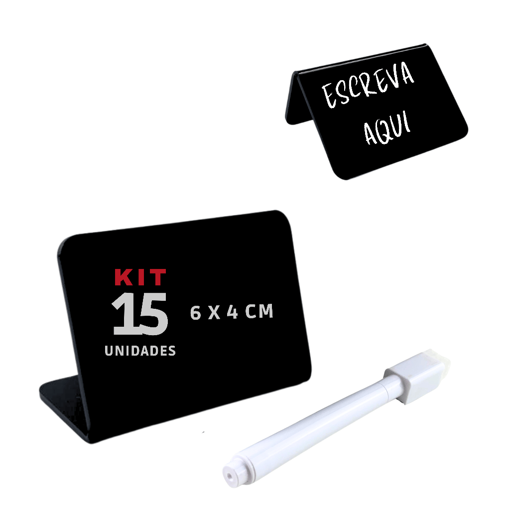 15 Displays L 6x4 Acrílico Mini Lousa Buffet Porta Preço em Oferta na Shopee