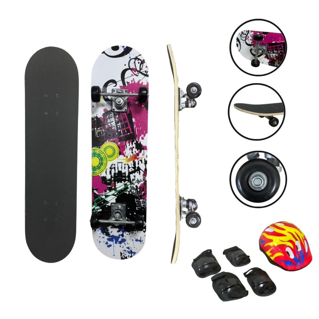 Skate Infantil 42 Shape City Com Kit Proteção Importway
