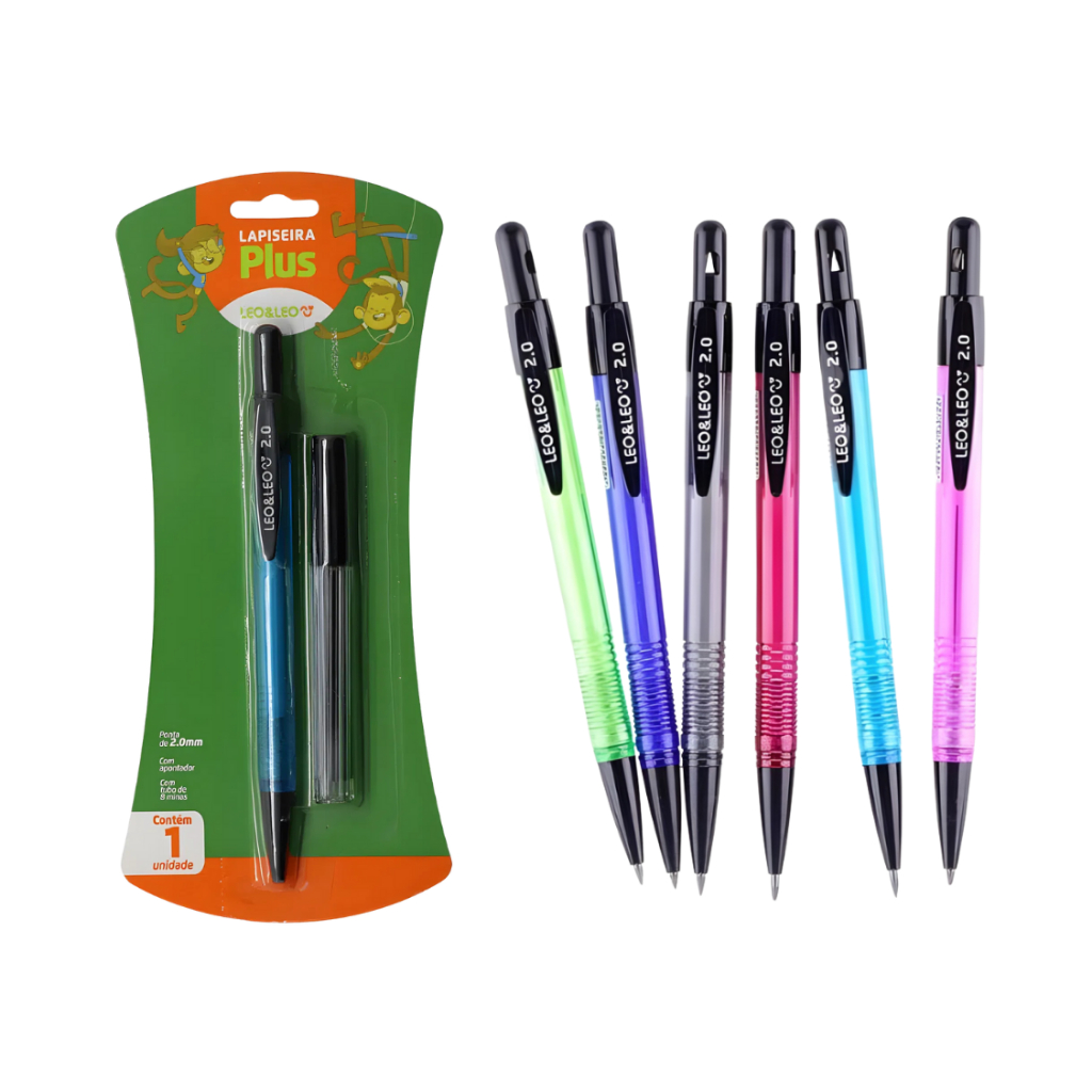 Lapiseira plus 2.0 + grafite Leo&Leo em Oferta na Shopee