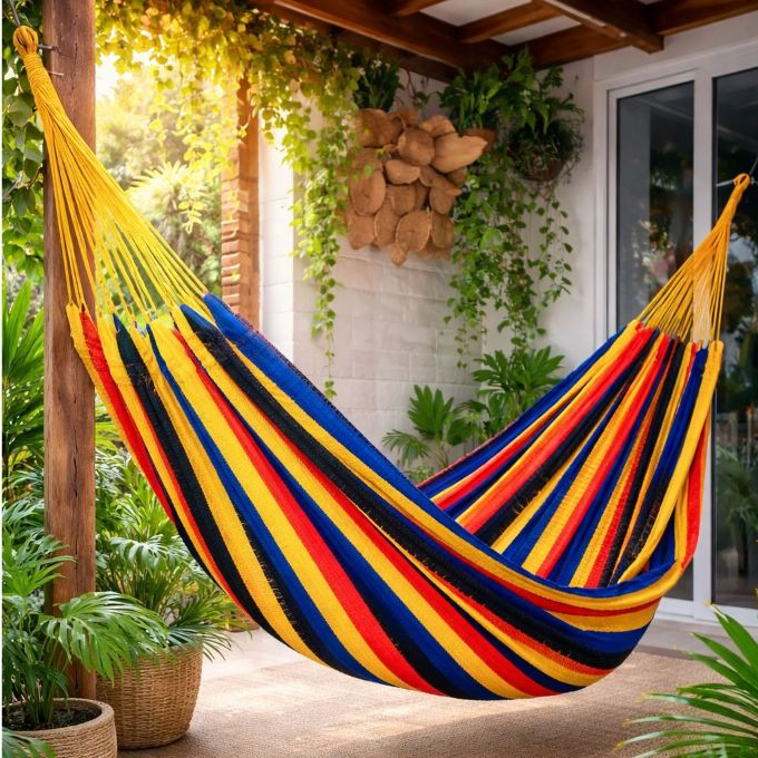 Rede de Descanso Nylon Florença Impermeável - 100% Nylon - Cores Vibrantes em Oferta na Shopee