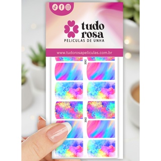 12 peliculas de unha TIE DYE color 2042 em Oferta na Shopee