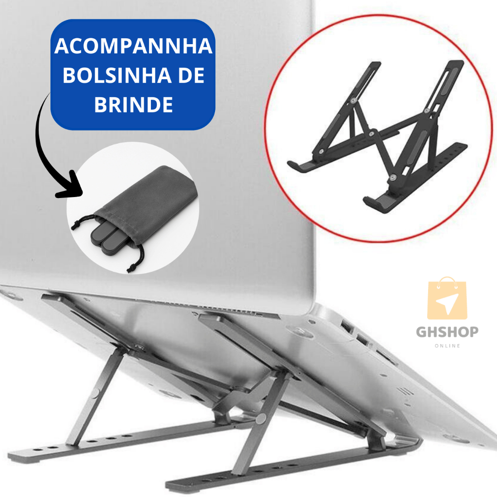 Imagem Suporte Para Notebook Base Mesa Apoio Tablet Portatil com Regulagem Dobravel