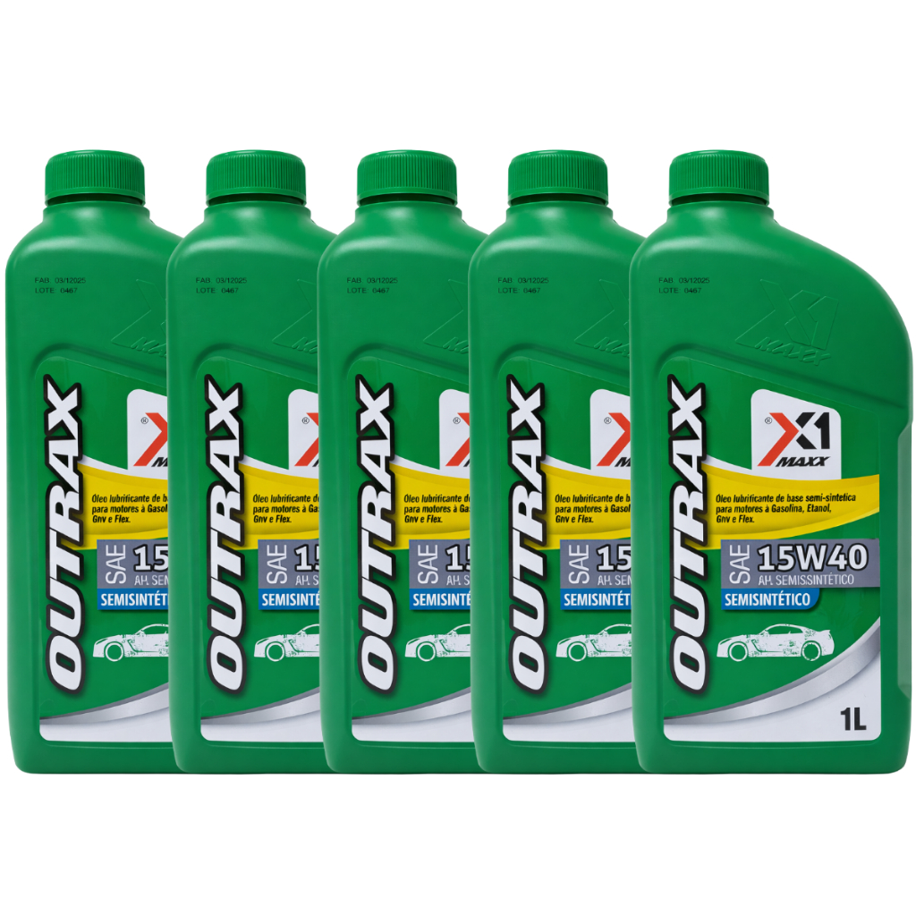 Kit 5 Óleos Motor X1 Maxx Sae 15w40 Api Sl Semi Sintético em Oferta na Shopee