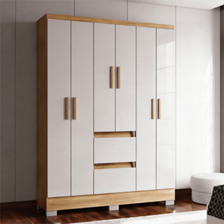 Guarda Roupa Napoles 6 Portas 2 Gavetas Poquema em Oferta na Shopee
