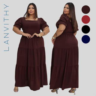 Vestido Feminino Longo Plus Size Festa Formatura Casamento Evangélico em Oferta na Shopee