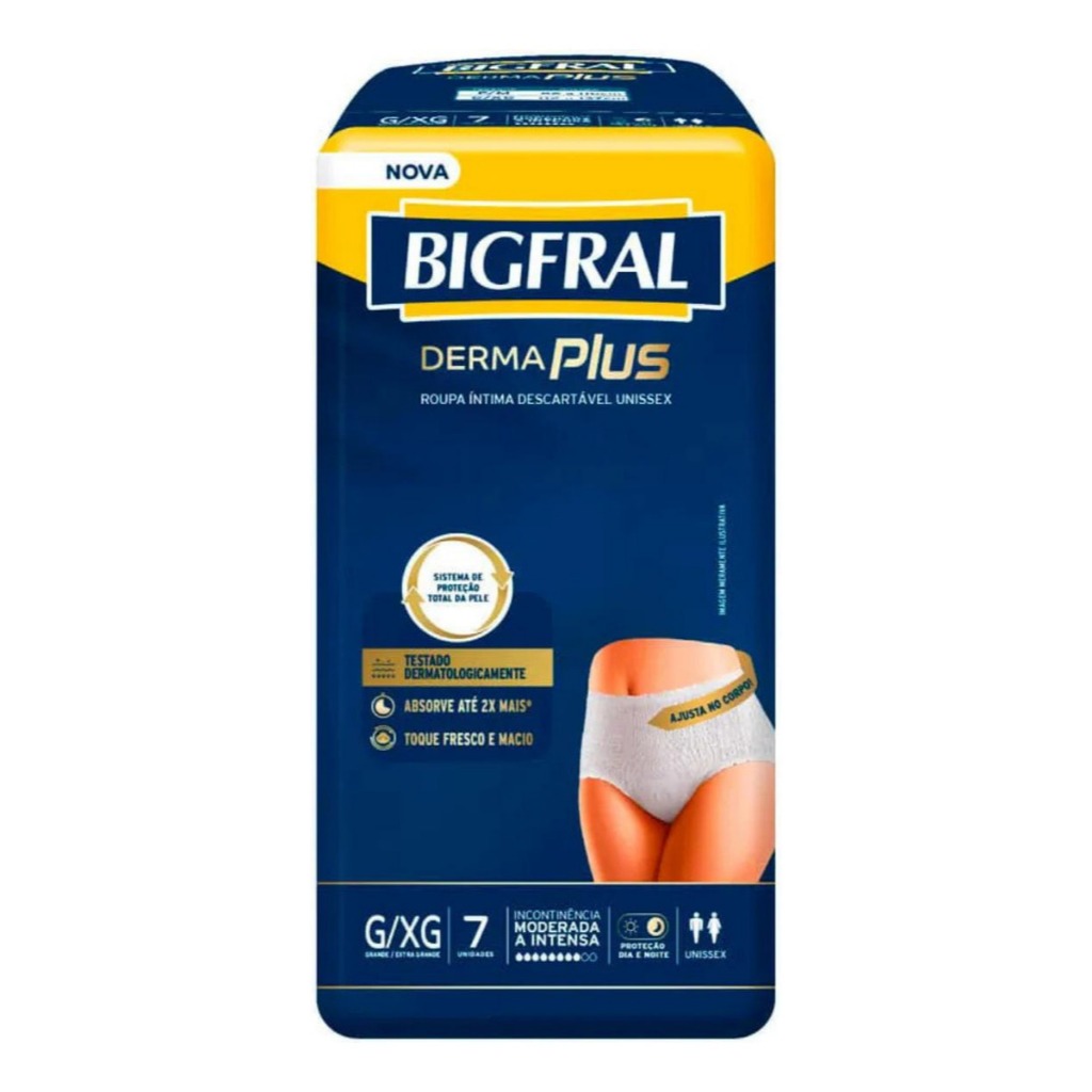 Fralda Bigfral Derma Plus Roupa Intima G/xg Com 7 Unidades