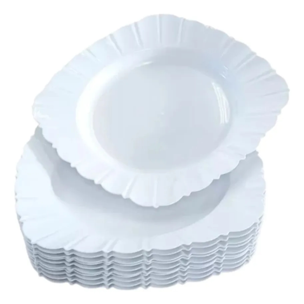 Prato de Sobremesa Quadrado Plástico Reutilizável 18x18 cm – Branco ideal para servir bolos e pudim em Oferta na Shopee