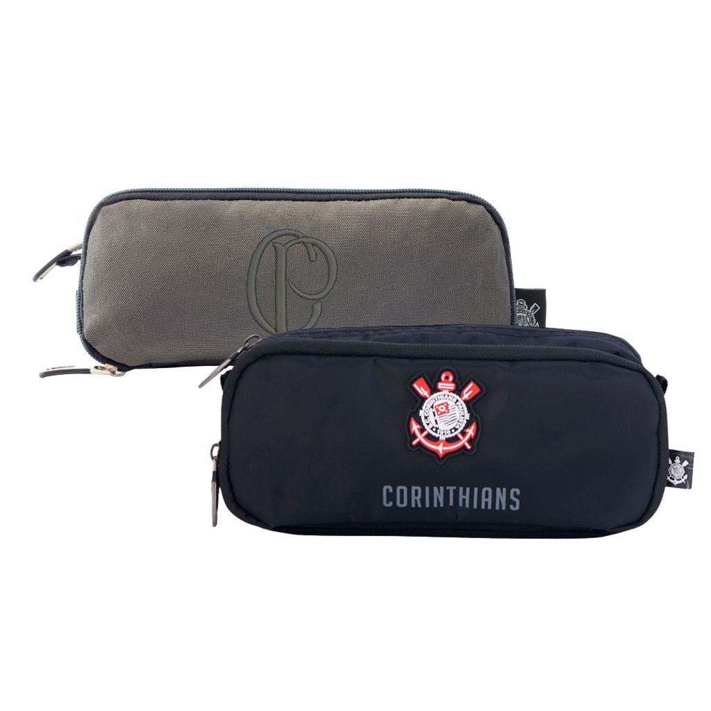 Estojo Escolar Duplo Esportivo Corinthians Original 22x9cm Xeryus em Oferta na Shopee
