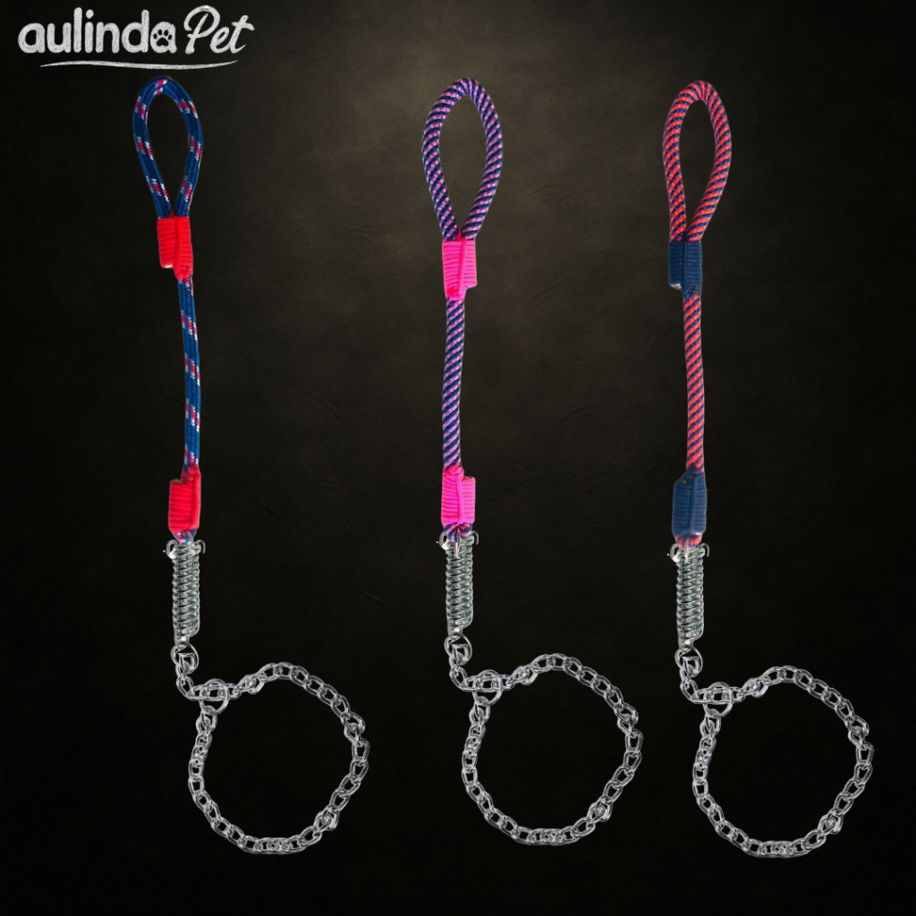 COLEIRA COLAR DE ELO ENFORCADOR  COM GUIA DE CORDA em Oferta na Shopee
