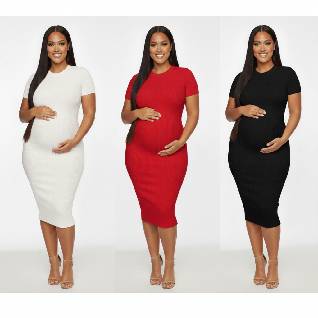 Vestido Manga Gestante Grávida Maternidade Canelado Confortavel Fenda Longo Evangélico Casual Moderno em Oferta na Shopee