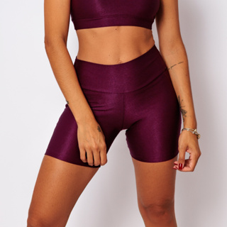 Shorts Canelado Costura Reforçada Academia Cós Alto Poliamida Legging Premium Brilho Crossfit em Oferta na Shopee