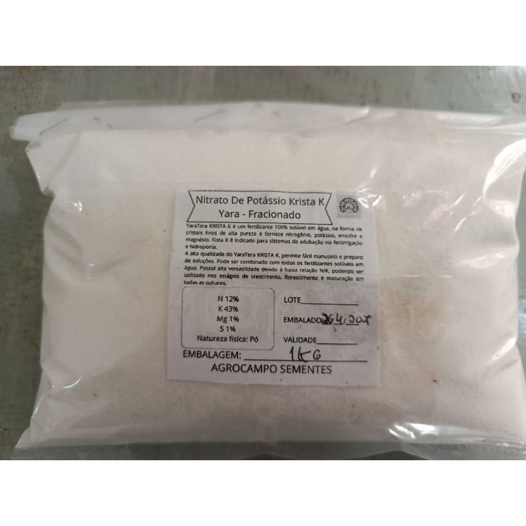Fertilizante Nitrato de Potássio Puro Para Hidroponia Soluvel Pacote 1kg em Oferta na Shopee