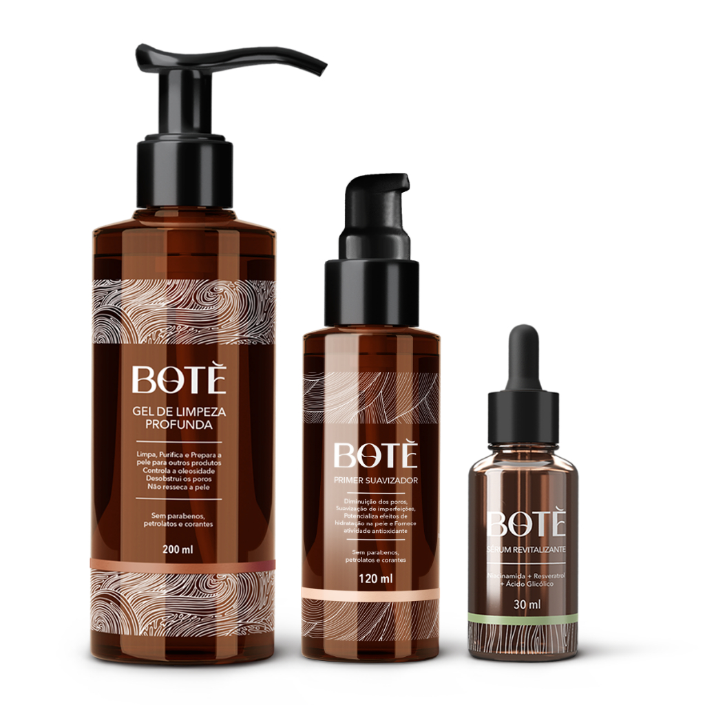 Kit Revitalizante Botè Completo Gel De Limpeza + Primer + Serum Anti Rugas em Oferta na Shopee