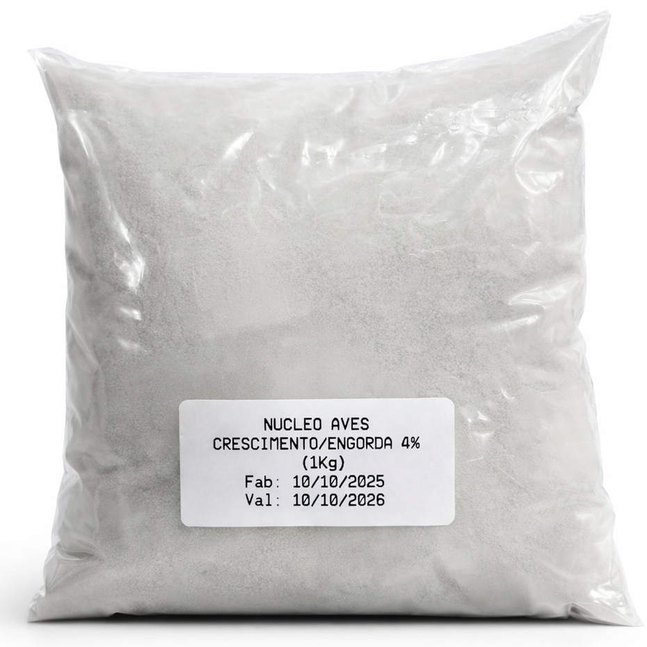 Núcleo Aves Crescimento e Engorda 4% Frangos Galinhas Pintinho1kg 3kg ou 5kg  Máximo Peso Promoção !