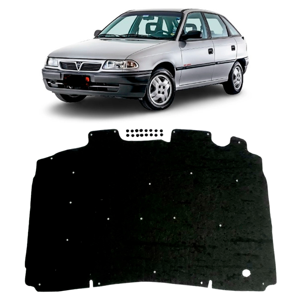 Forro Manta Capô Chevrolet Astra 1993 a 1997 Autoadesivo + Presilhas Trainmec Antichamas Anti Ruído