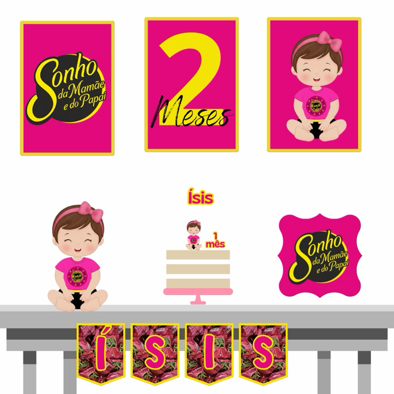 kit festa sonho da mamãe e do papai em Oferta na Shopee