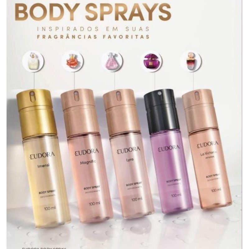 Eudora Colônia Body Splah La Piel ou Diva Esplêndida ou Kit Cristal Therapy Quartzo Rosa À Escolher.