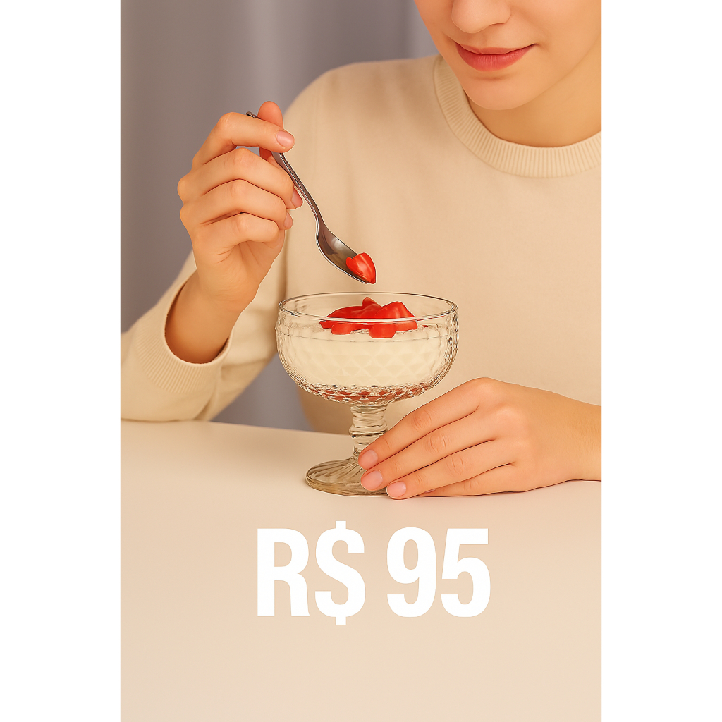 Jogo 6 taças Taça de Sobremesa Bico de Abacaxi Vidro 300ml
