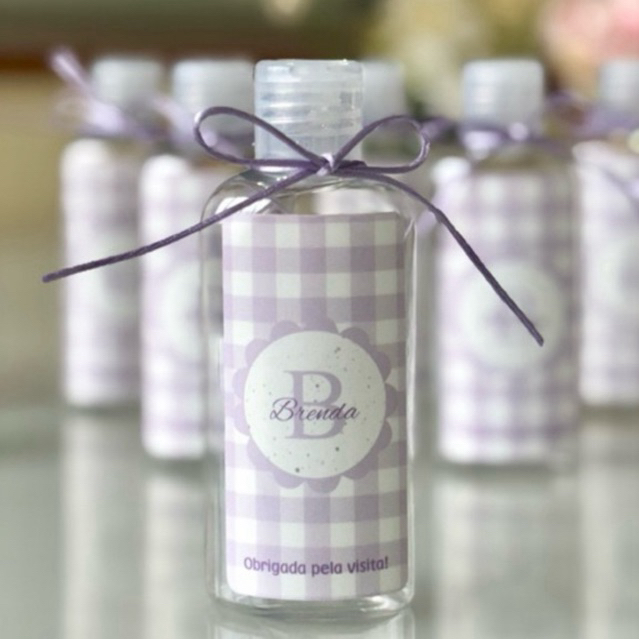 30 Lembrancinhas Personalizadas Álcool Gel /aromatizador / cheirinho Maternidade Nascimento 60 ml - frasco vazio em Oferta na Shopee